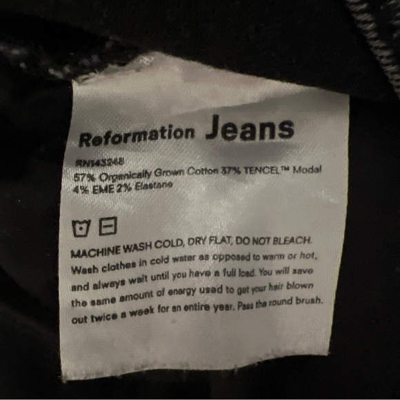 Reformation Jeans Size 28 Gibson Wash Charcoal Gray High Rise Stretch - Picture 7 of 11